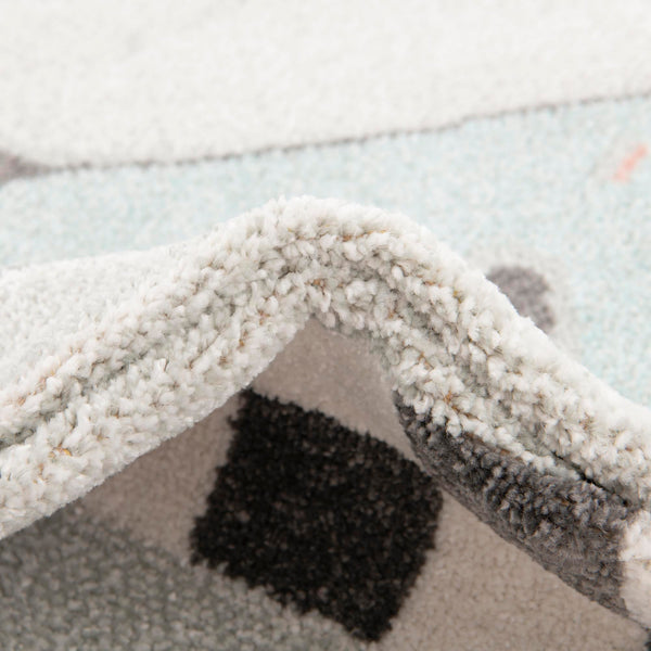 Playful Patterns Collection Area Rug - Confetti Round Gray lifestyle 29