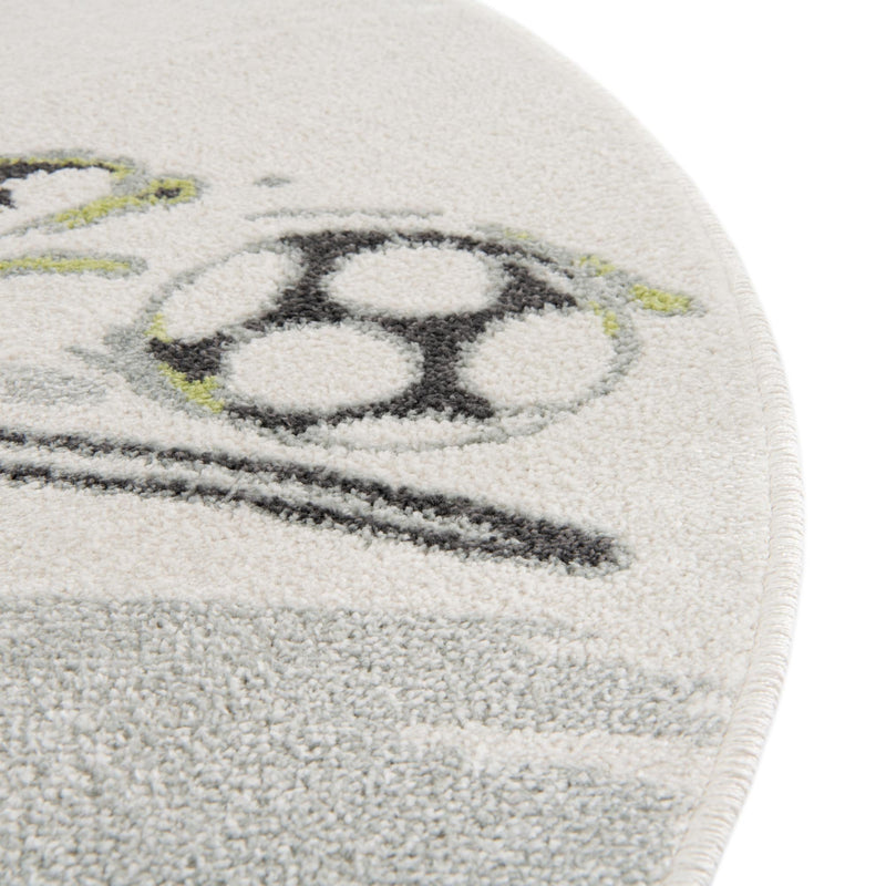 Playful Patterns Collection Area Rug - Mirage Round Gray lifestyle 27