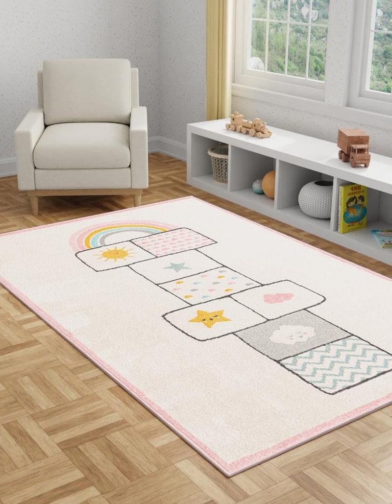 Playful Patterns Collection Area Rug - Swirl Rectangle Ivory lifestyle 2