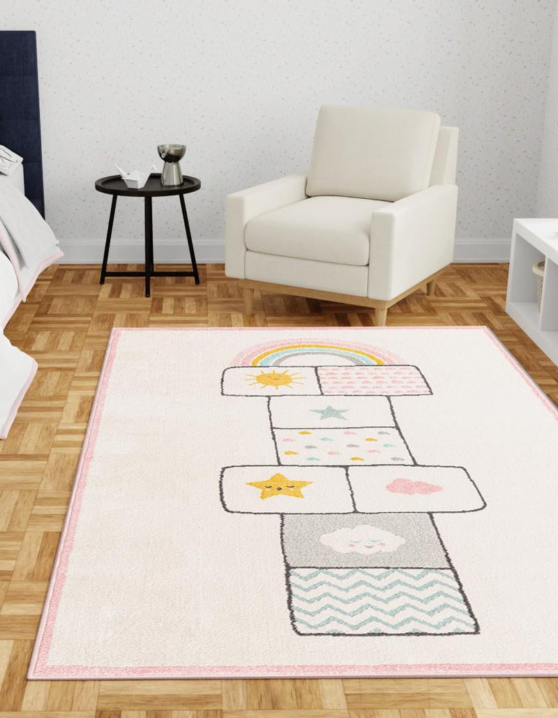Playful Patterns Collection Area Rug - Swirl Rectangle Ivory lifestyle 3