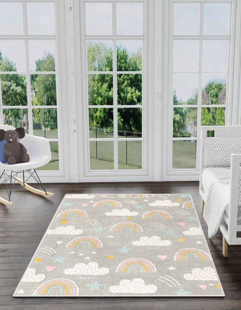 Playful Patterns Collection Area Rug - Pixel Rectangle Gray lifestyle 6