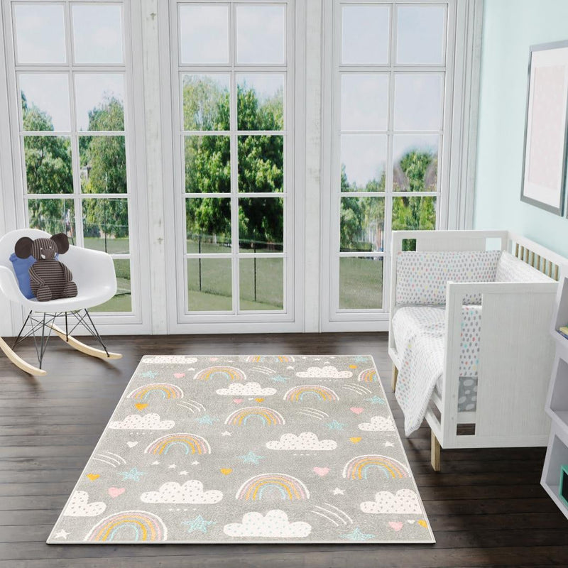 Playful Patterns Collection Area Rug - Pixel Rectangle Gray lifestyle 28