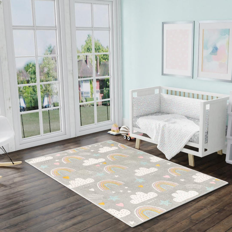 Playful Patterns Collection Area Rug - Pixel Rectangle Gray lifestyle 30