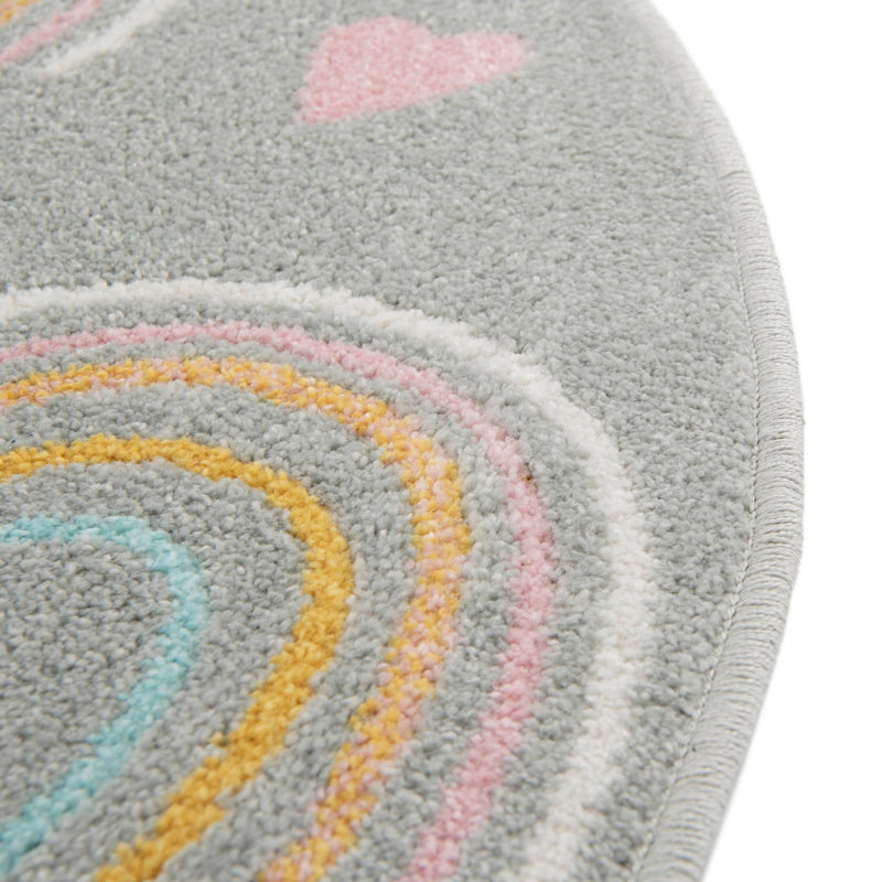 Playful Patterns Collection Area Rug - Pixel Round Gray lifestyle 43