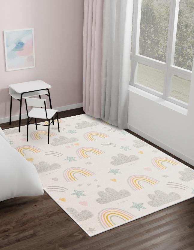 Playful Patterns Collection Area Rug - Pixel Rectangle Ivory lifestyle 3