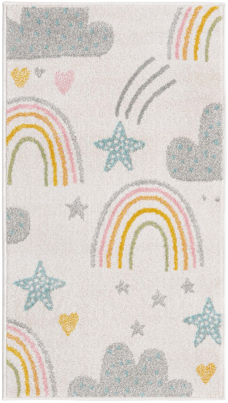 Playful Patterns Collection Area Rug - Pixel Runner Ivory lifestyle 31