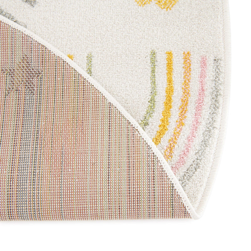 Playful Patterns Collection Area Rug - Pixel Round Ivory lifestyle 46