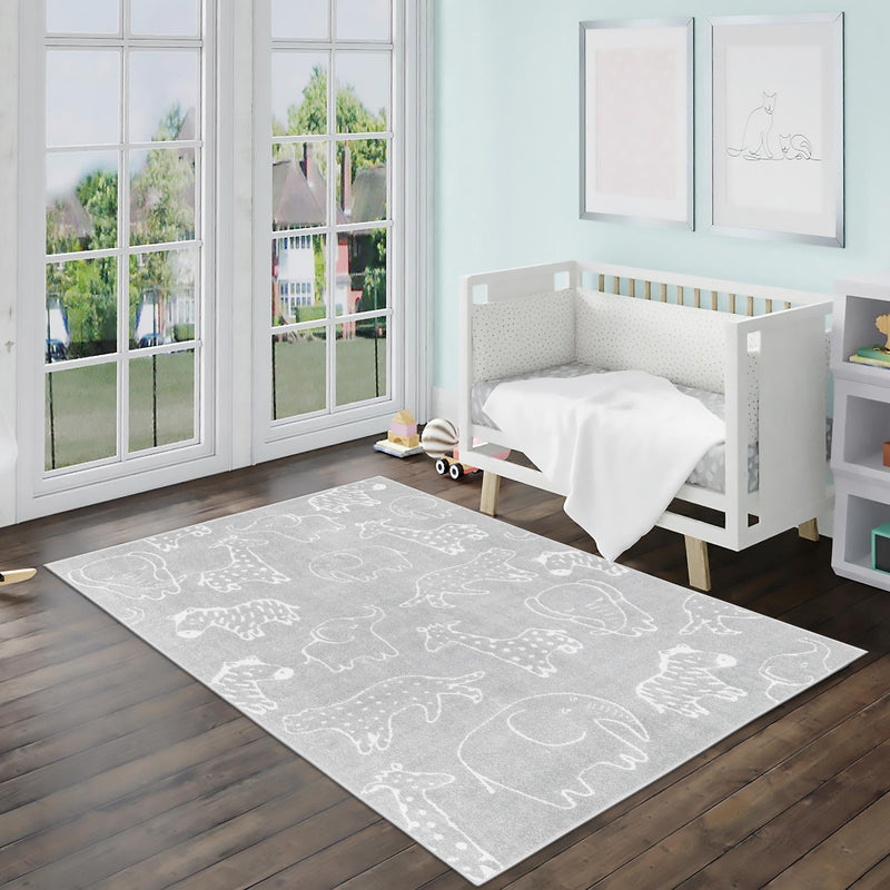 Playful Patterns Collection Area Rug - Spectrum Rectangle Gray lifestyle 30
