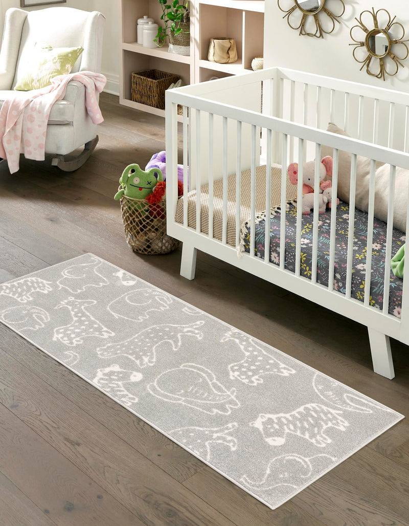 Playful Patterns Collection Area Rug - Spectrum Runner Gray lifestyle 44