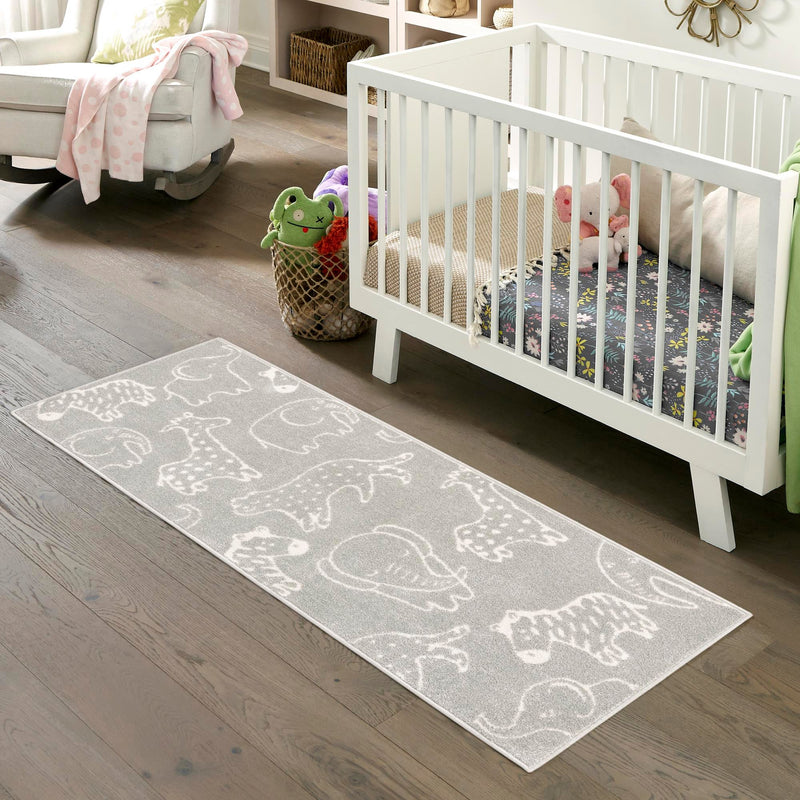 Playful Patterns Collection Area Rug - Spectrum Runner Gray lifestyle 70
