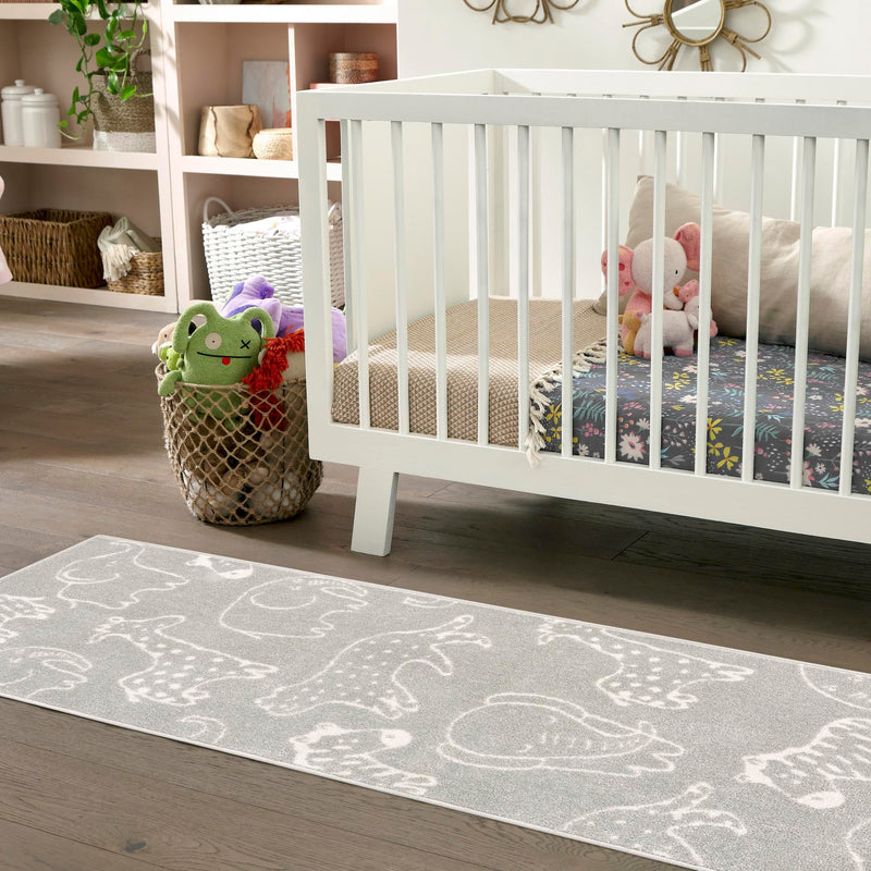 Playful Patterns Collection Area Rug - Spectrum Runner Gray lifestyle 76