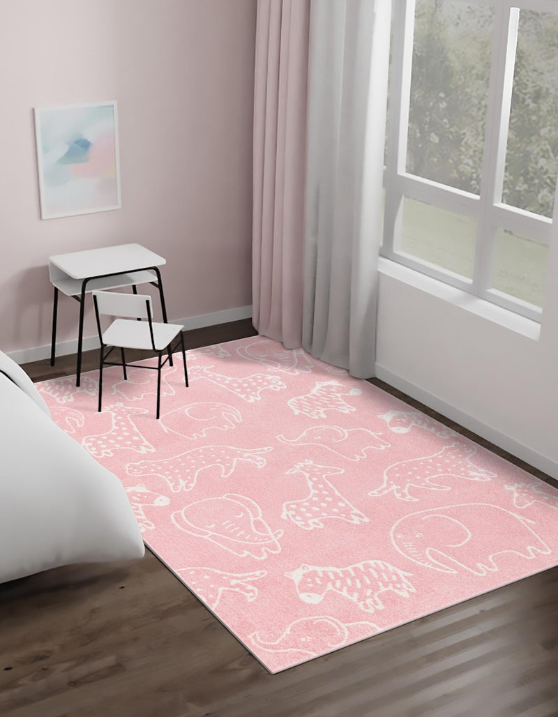 Playful Patterns Collection Area Rug - Spectrum Rectangle Pink lifestyle 3