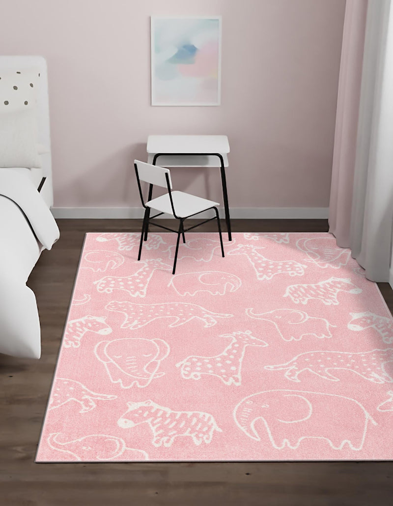 Playful Patterns Collection Area Rug - Spectrum Rectangle Pink lifestyle 5