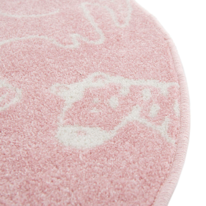 Playful Patterns Collection Area Rug - Spectrum Round Pink lifestyle 57