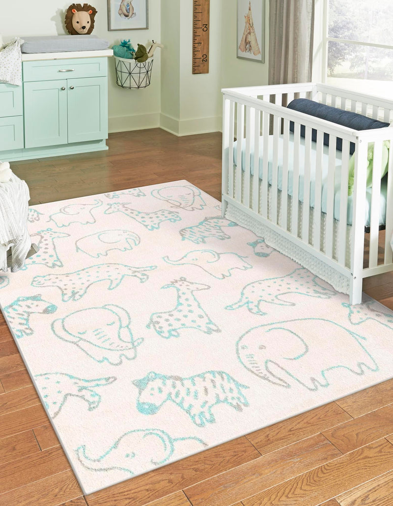 Playful Patterns Collection Area Rug - Spectrum Rectangle Ivory lifestyle 6