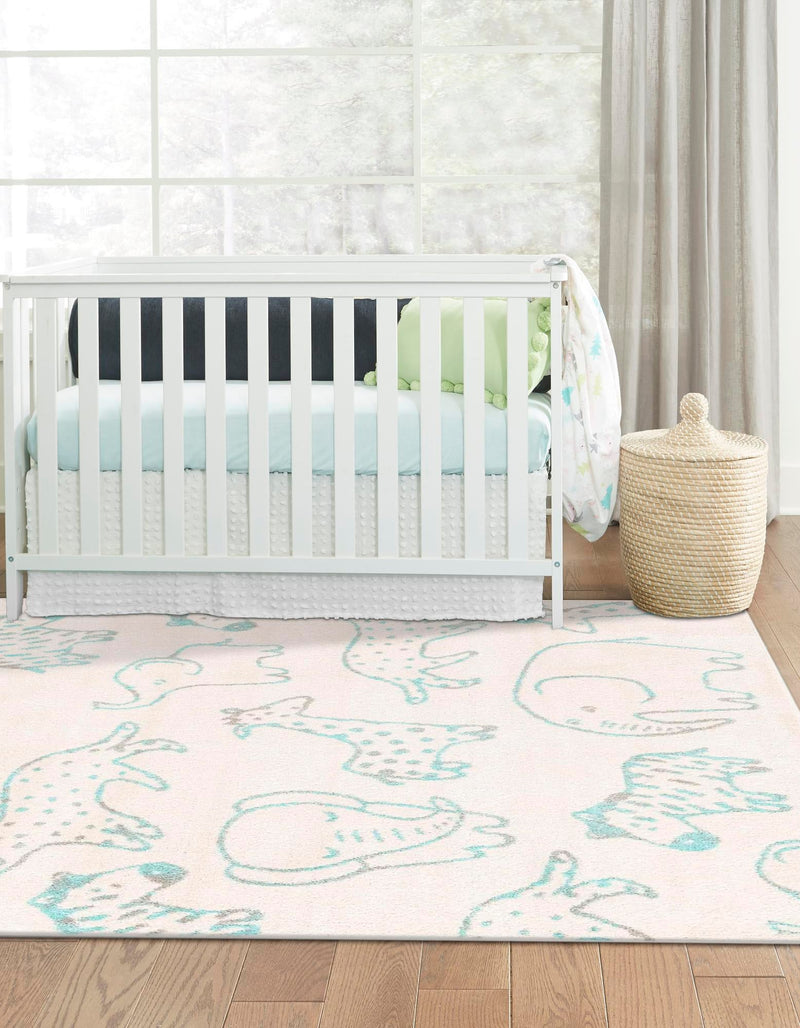 Playful Patterns Collection Area Rug - Spectrum Rectangle Ivory lifestyle 9