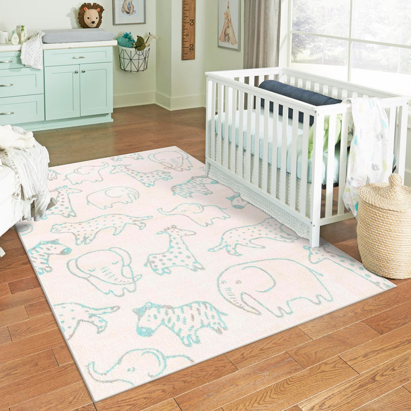 Playful Patterns Collection Area Rug - Spectrum Rectangle Ivory lifestyle 34
