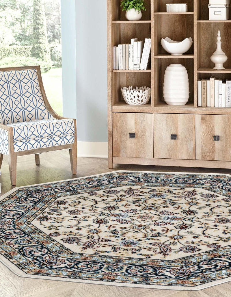 Persian Elegance Collection Area Rug - Ardabil Octagon Ivory lifestyle 39