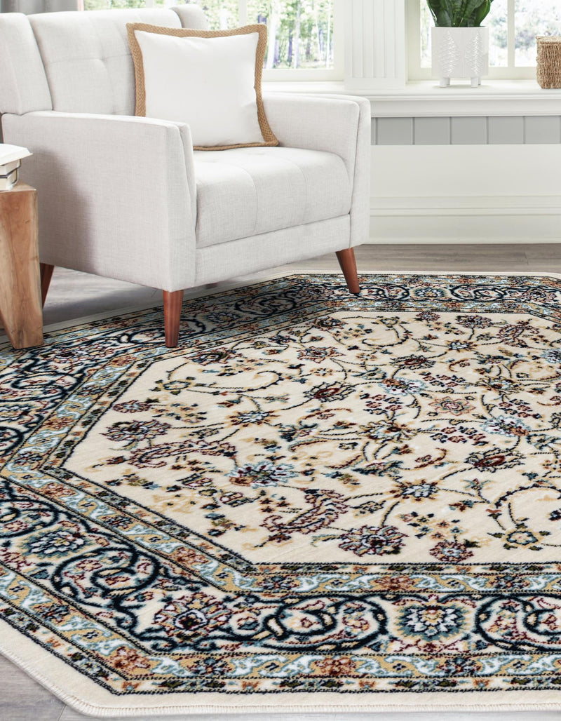 Persian Elegance Collection Area Rug - Ardabil Octagon Ivory lifestyle 174