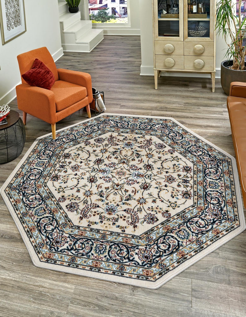 Persian Elegance Collection Area Rug - Ardabil Octagon Ivory lifestyle 204