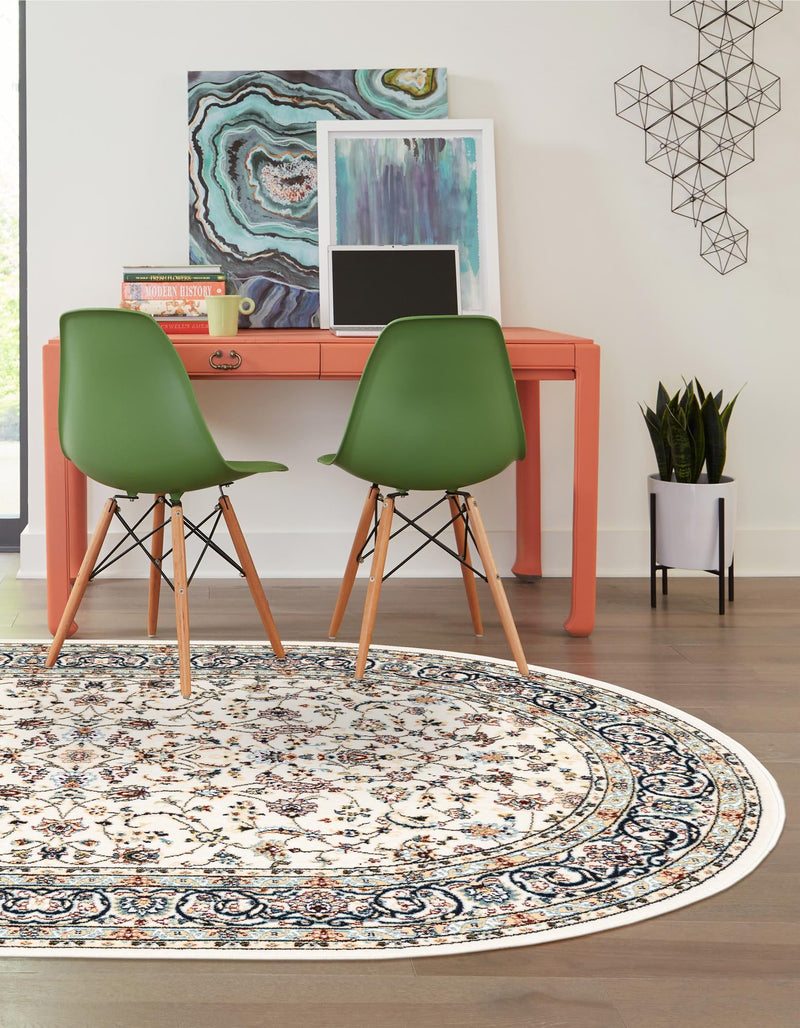 Persian Elegance Collection Area Rug - Ardabil Oval Ivory lifestyle 160