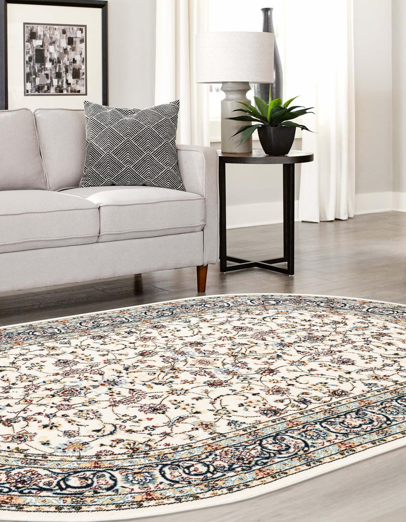 Persian Elegance Collection Area Rug - Ardabil Oval Ivory lifestyle 173