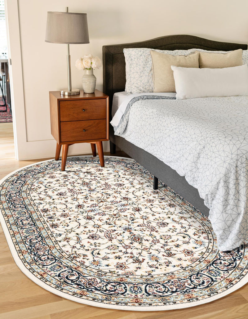 Persian Elegance Collection Area Rug - Ardabil Oval Ivory lifestyle 218