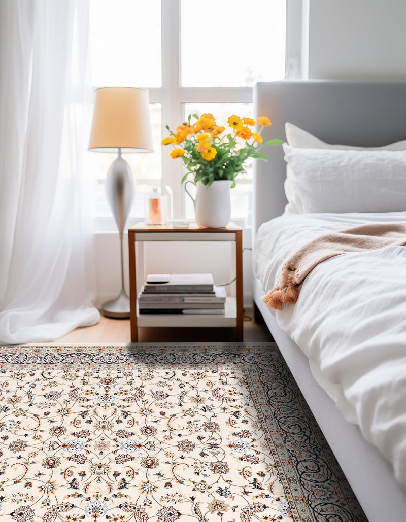 Persian Elegance Collection Area Rug - Ardabil Square Ivory lifestyle 187