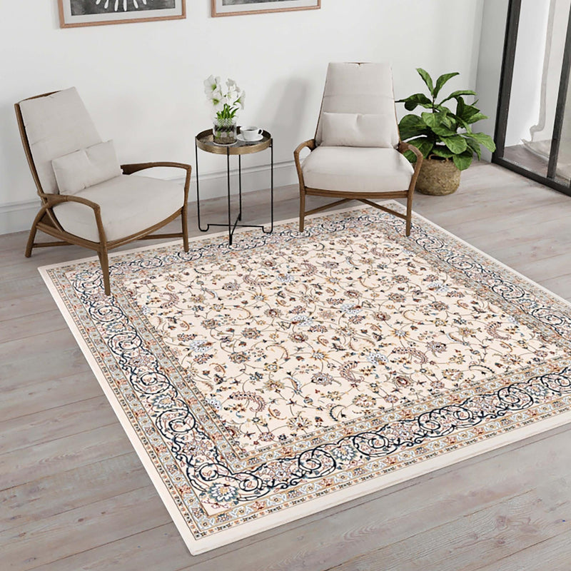 Persian Elegance Collection Area Rug - Ardabil Square Ivory lifestyle 138
