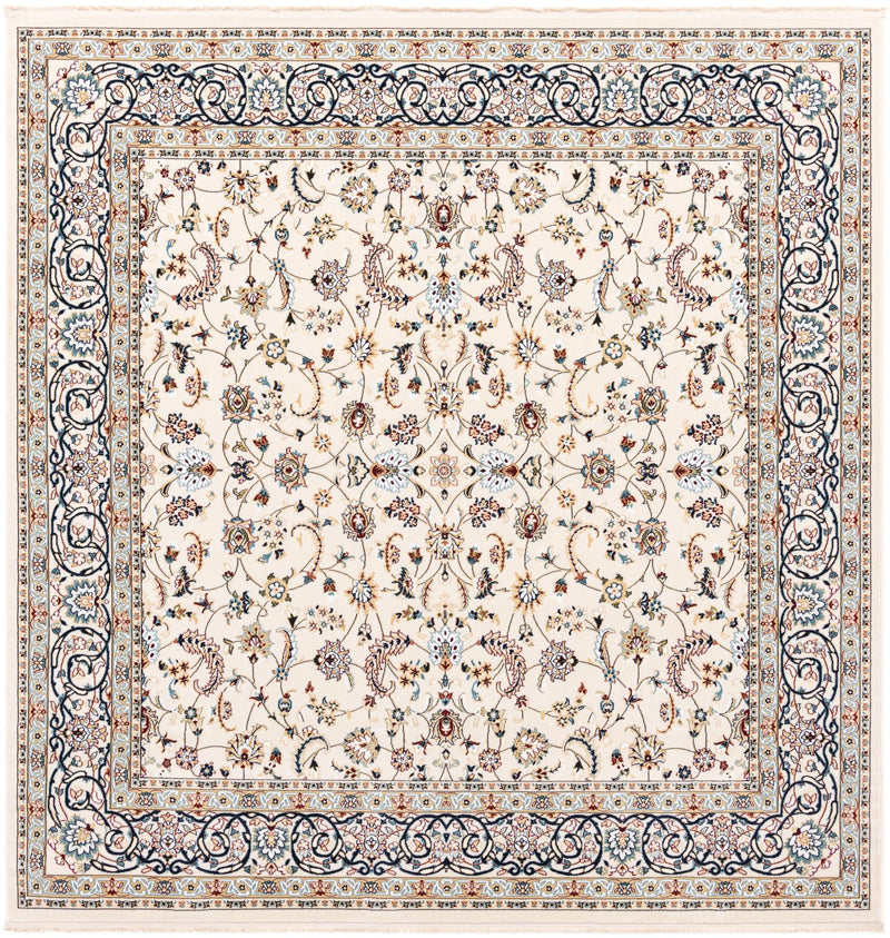 Persian Elegance Collection Area Rug - Ardabil Square Ivory lifestyle 33