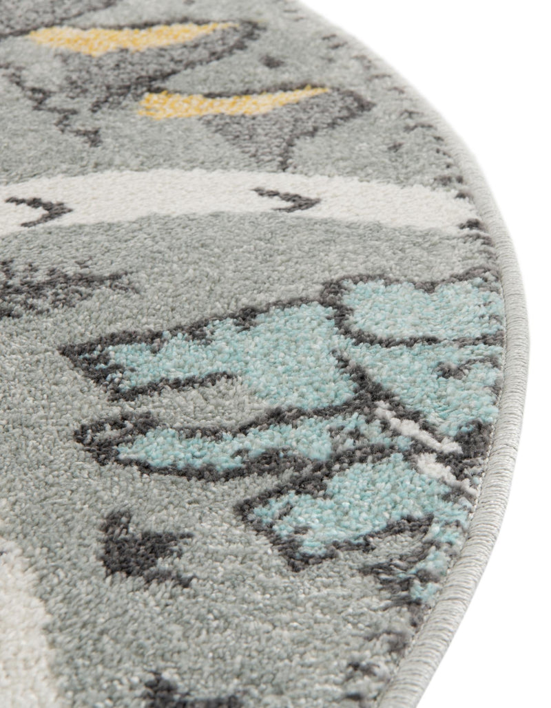 Playful Patterns Collection Area Rug - Enigma Round Gray lifestyle 43