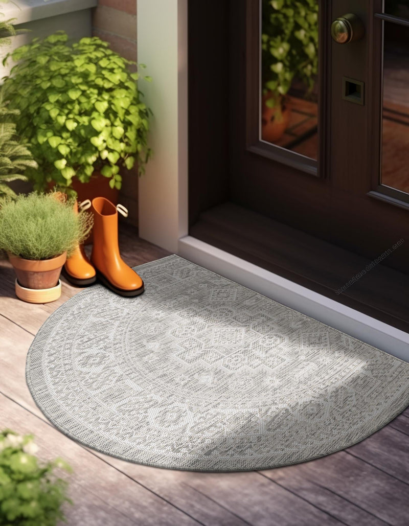 Tribal Terrace Treasures Collection Area Rug - Incan Isle (Light Gray) Hearth Light Gray lifestyle 0