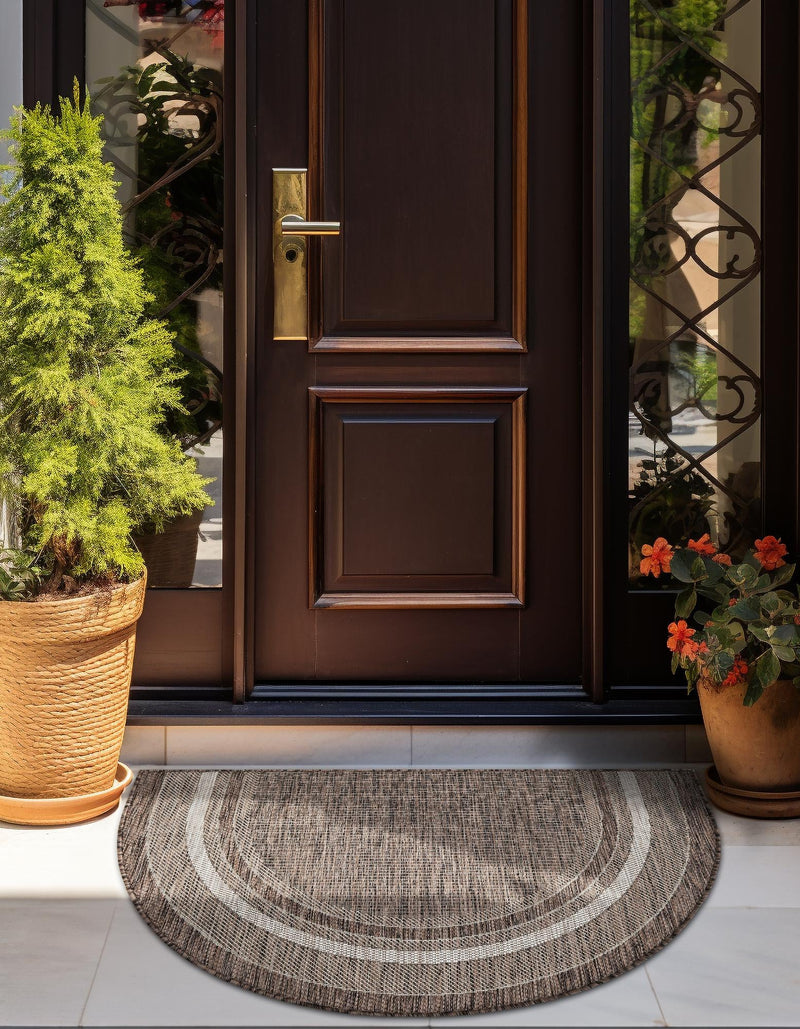 Patio Perimeter Collection Area Rug - Veranda (Brown) Hearth Brown lifestyle 0