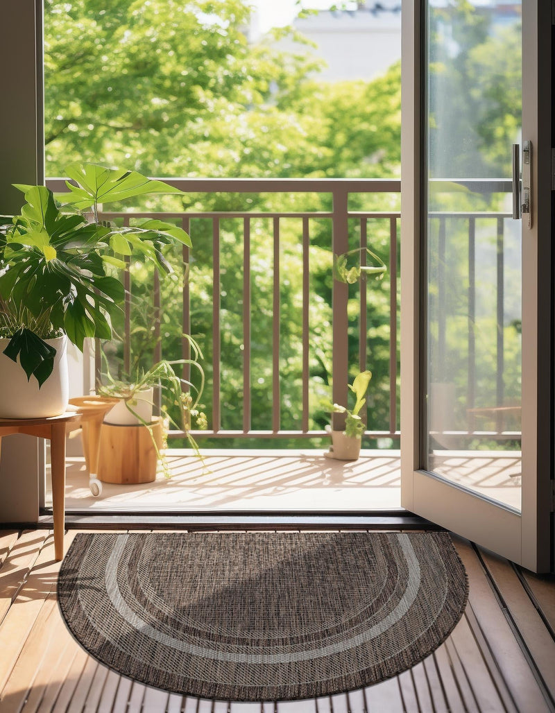 Patio Perimeter Collection Area Rug - Veranda (Brown) Hearth Brown lifestyle 3