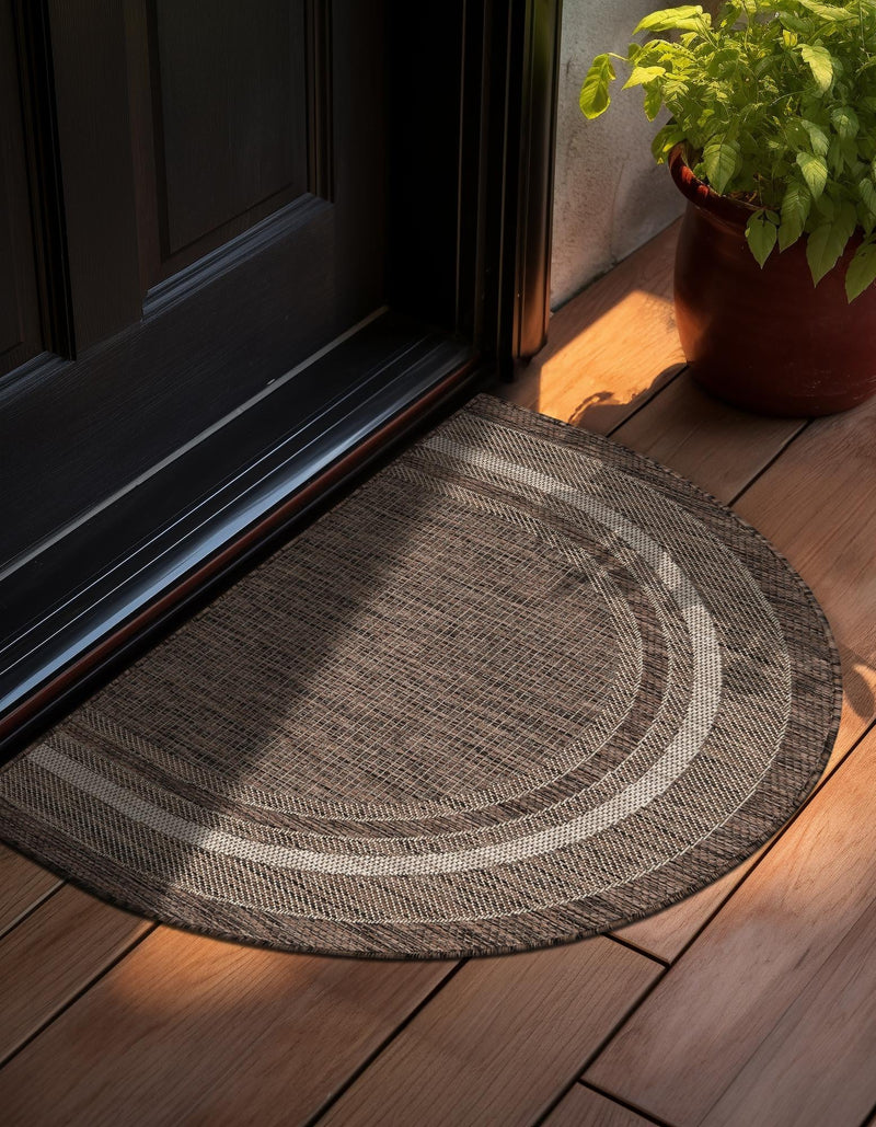 Patio Perimeter Collection Area Rug - Veranda (Brown) Hearth Brown lifestyle 4