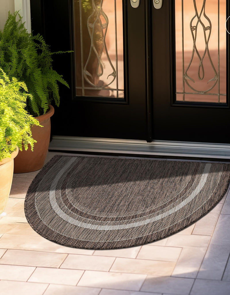 Patio Perimeter Collection Area Rug - Veranda (Brown) Hearth Brown lifestyle 5