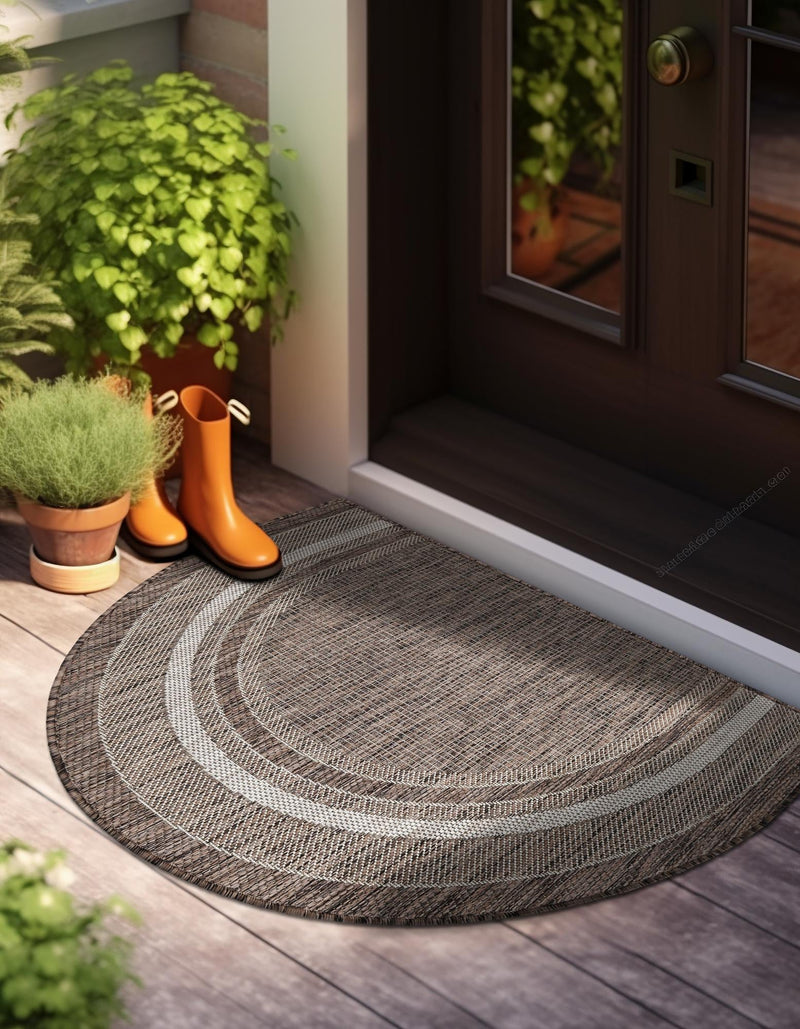 Patio Perimeter Collection Area Rug - Veranda (Brown) Hearth Brown lifestyle 7