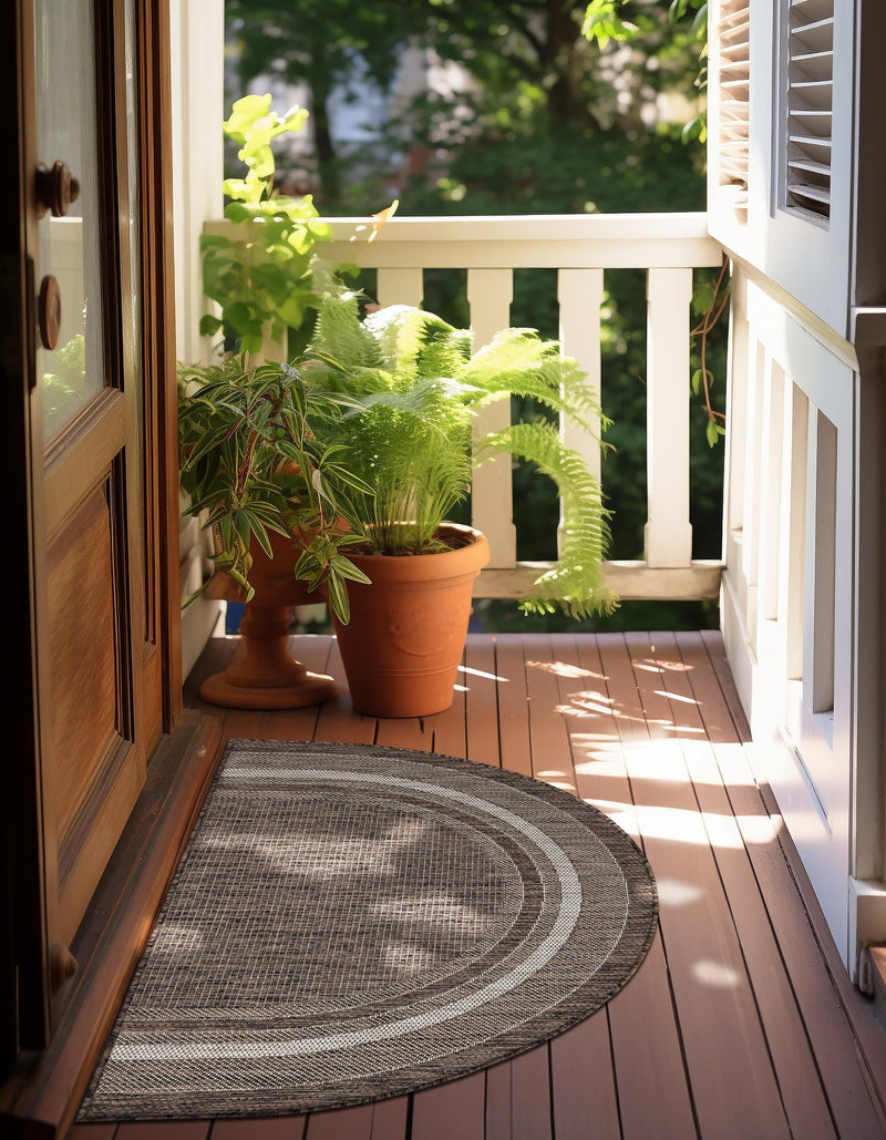 Patio Perimeter Collection Area Rug - Veranda (Brown) Hearth Brown lifestyle 8