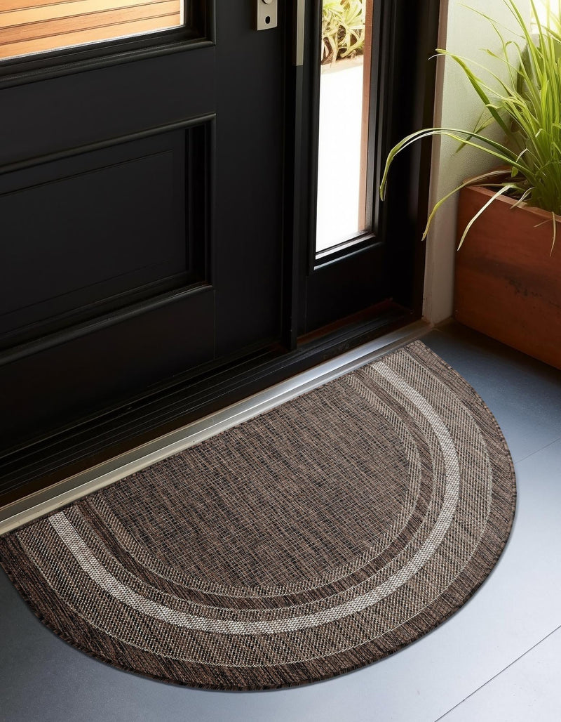 Patio Perimeter Collection Area Rug - Veranda (Brown) Hearth Brown lifestyle 9