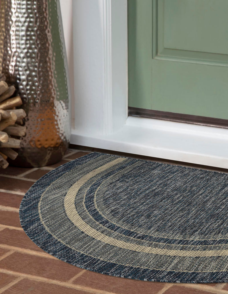 Patio Perimeter Collection Area Rug - Veranda (Blue) Hearth Blue lifestyle 2