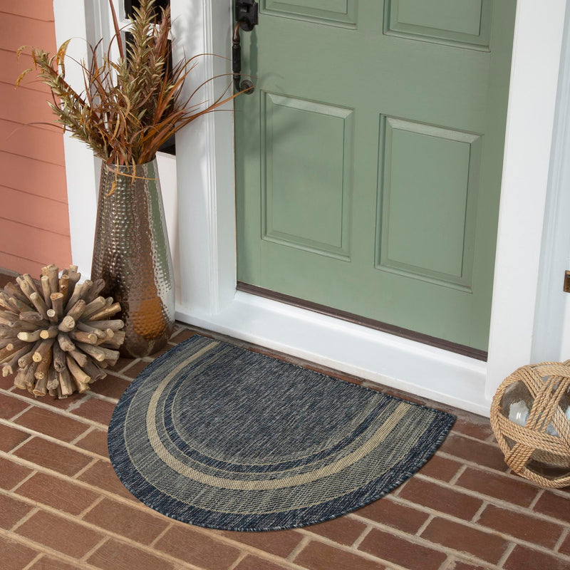 Patio Perimeter Collection Area Rug - Veranda (Blue) Hearth Blue lifestyle 18