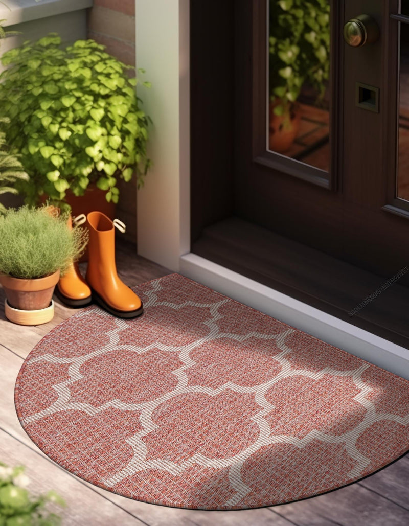 Garden Lattice Oasis Collection Area Rug - Arbor (Rust Red) Hearth Rust Red lifestyle 2