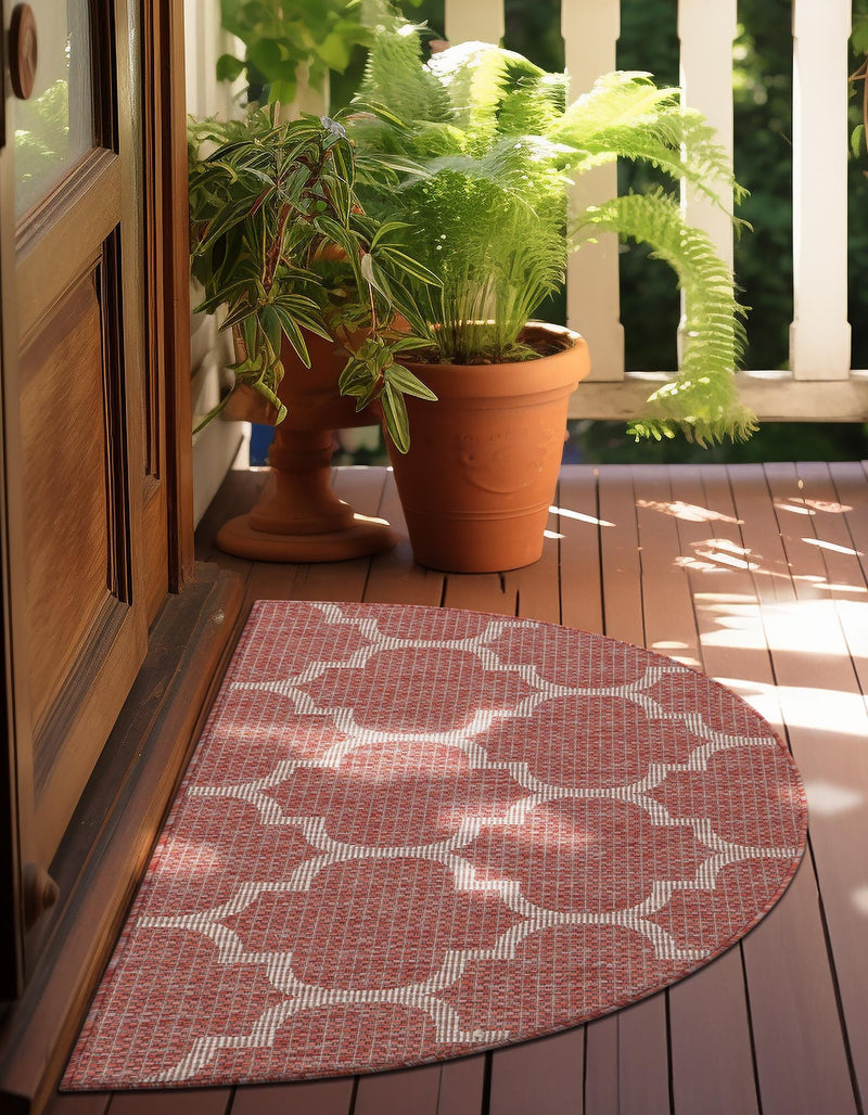 Garden Lattice Oasis Collection Area Rug - Arbor (Rust Red) Hearth Rust Red lifestyle 4