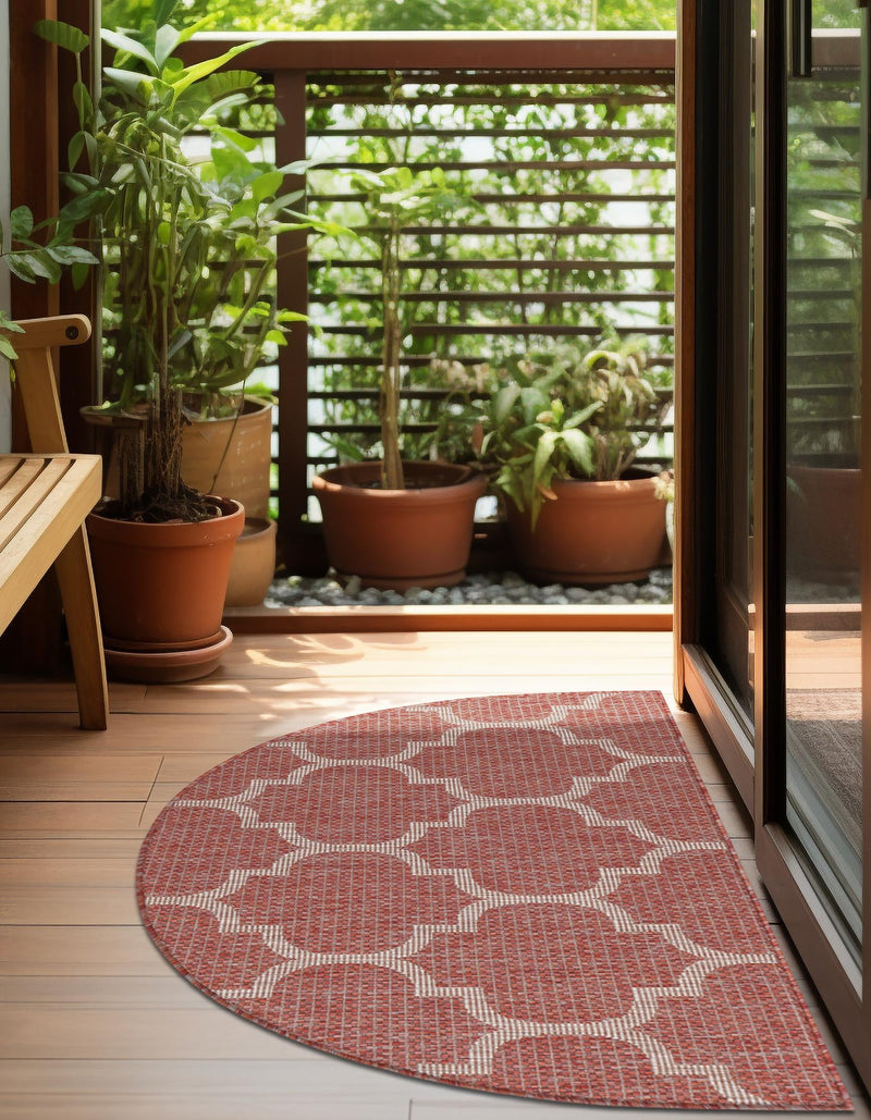 Garden Lattice Oasis Collection Area Rug - Arbor (Rust Red) Hearth Rust Red lifestyle 5