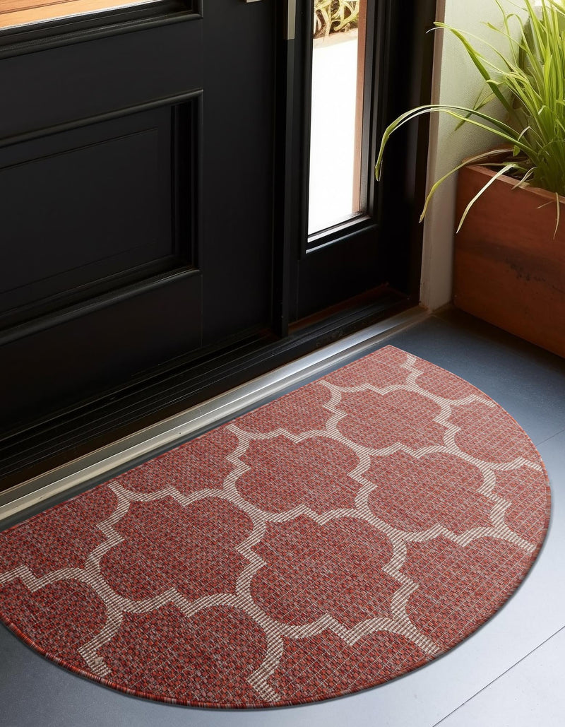 Garden Lattice Oasis Collection Area Rug - Arbor (Rust Red) Hearth Rust Red lifestyle 6