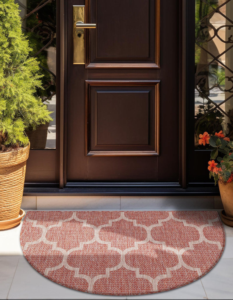 Garden Lattice Oasis Collection Area Rug - Arbor (Rust Red) Hearth Rust Red lifestyle 9
