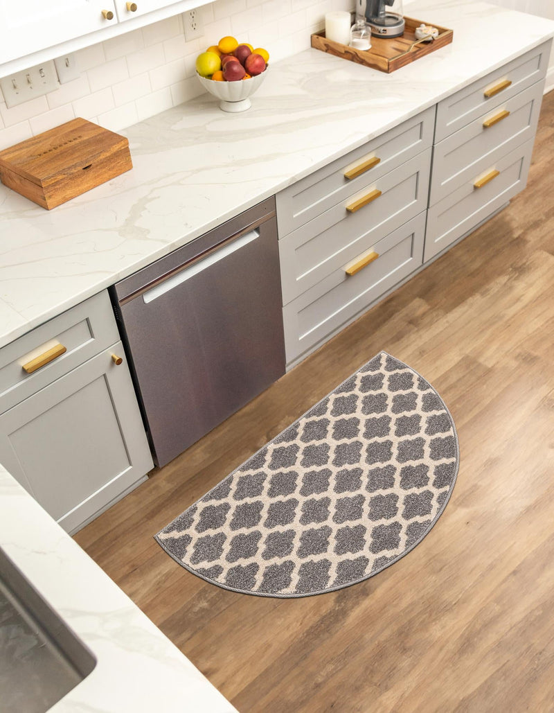 Lattice Gardens Collection Area Rug - Bloomfield (Dark Gray) Hearth Dark Gray lifestyle 36