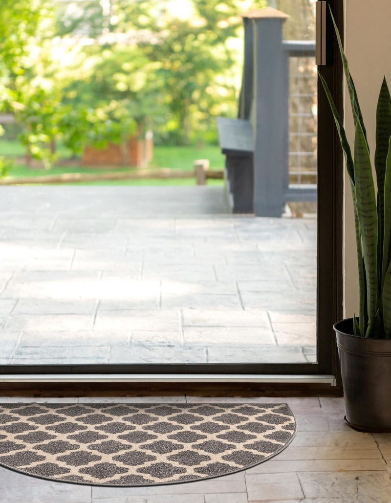 Lattice Gardens Collection Area Rug - Bloomfield (Dark Gray) Hearth Dark Gray lifestyle 60