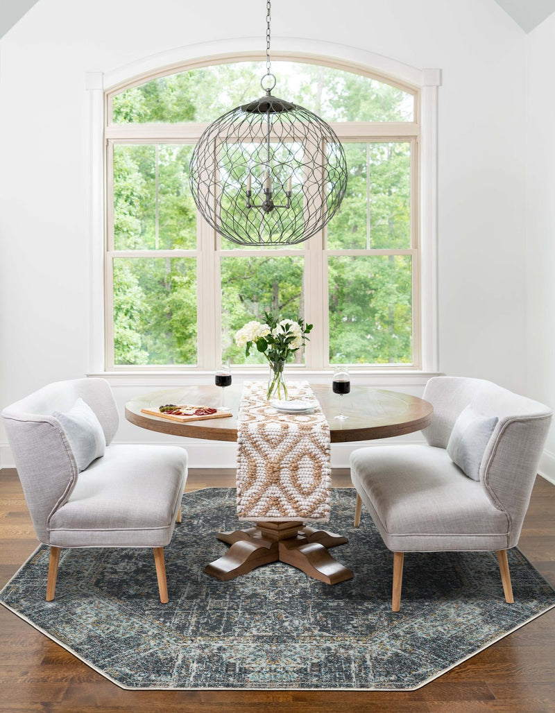 Caribbean Breeze Collection Area Rug - Utila Octagon Fume Gray lifestyle 31