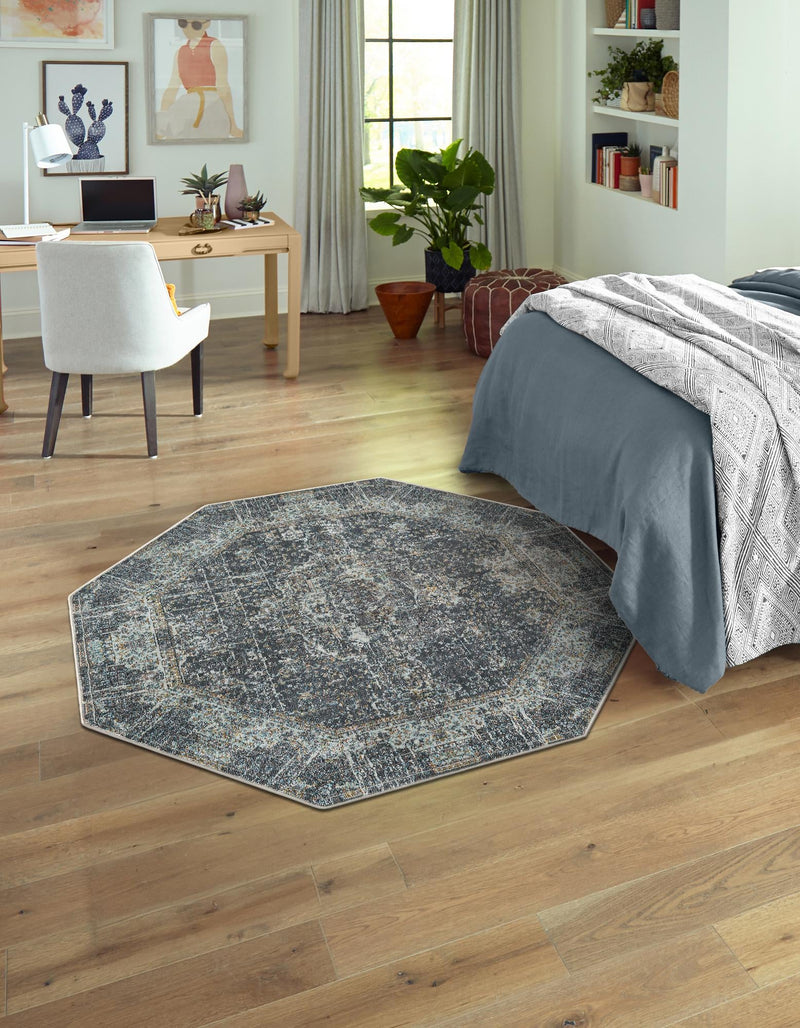 Caribbean Breeze Collection Area Rug - Utila Octagon Fume Gray lifestyle 43